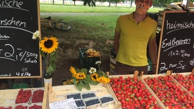 Obst- und Gemüsestand vom Marktfahrrad / Foto: PR Obst- und Gemüsestand vom Marktfahrrad / Foto: PR